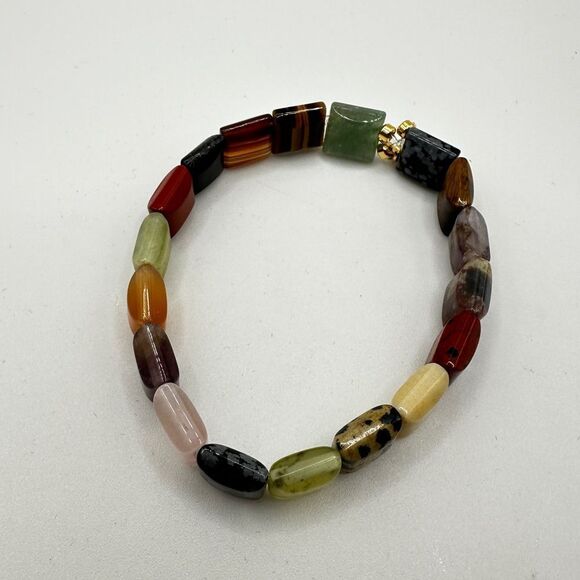 10mm stretchy multi-stone bracelet! - Picture 1 of 10